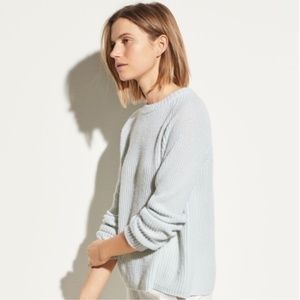 Vince Women's Cashmere Shaker Rib Pullover in Mint Green, Size Small